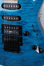 Load image into Gallery viewer, ESP LTD MH-203QM Solid Body Electric Guitar Quilt Maple Top See Thru Blue Finish