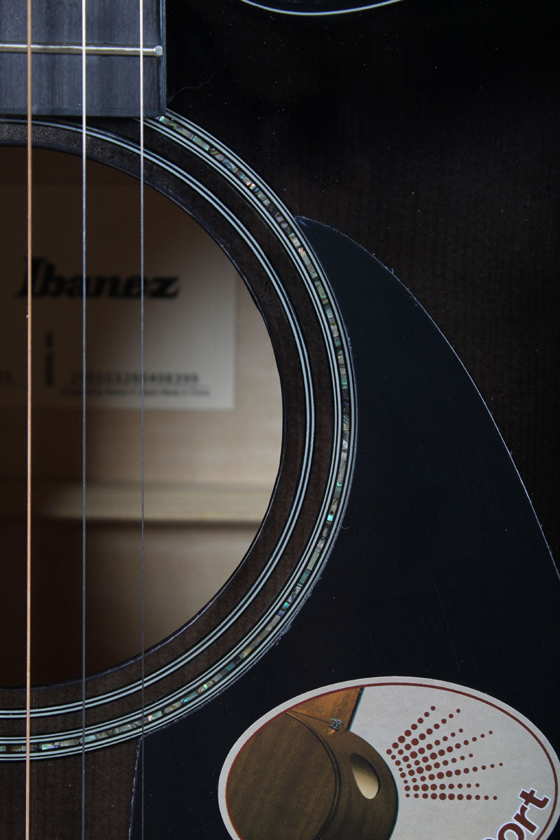 Ibanez AAD77CE Acoustic Electric Guitar Transparent Black Sunburst High Gloss