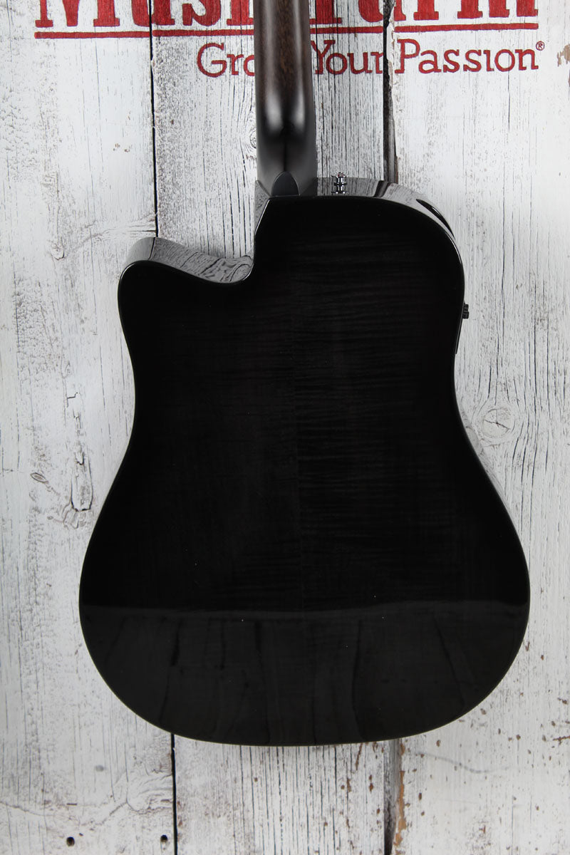 Ibanez AAD77CE Acoustic Electric Guitar Transparent Black Sunburst High Gloss