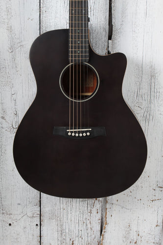 Schecter Deluxe Acoustic Concert Acoustic Guitar Satin See Thru Black w Gig Bag