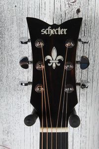 Schecter Deluxe Acoustic Concert Acoustic Guitar Satin See Thru Black w Gig Bag