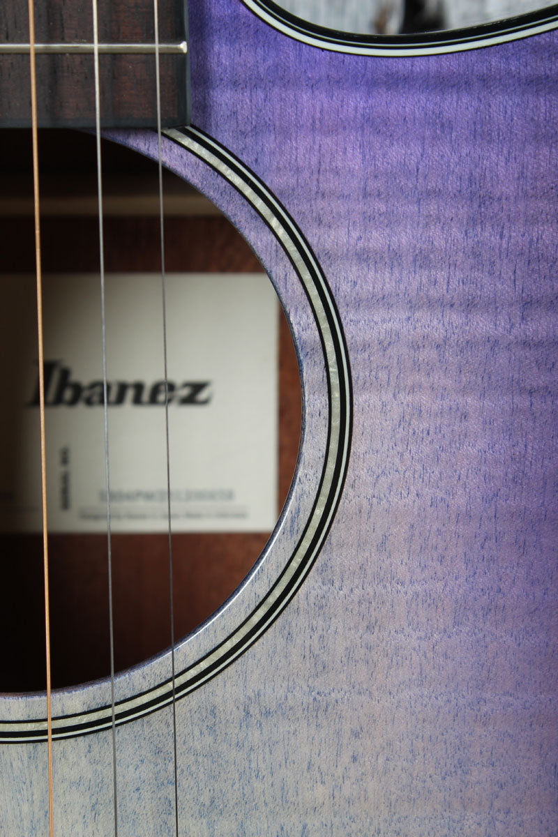 Ibanez AEG70 Acoustic Electric Guitar Flame Maple Top Purple Iris Burst