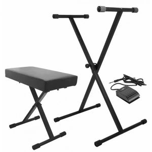 On-Stage Keyboard Stand and Bench Pack with Keyboard Sustain Pedal