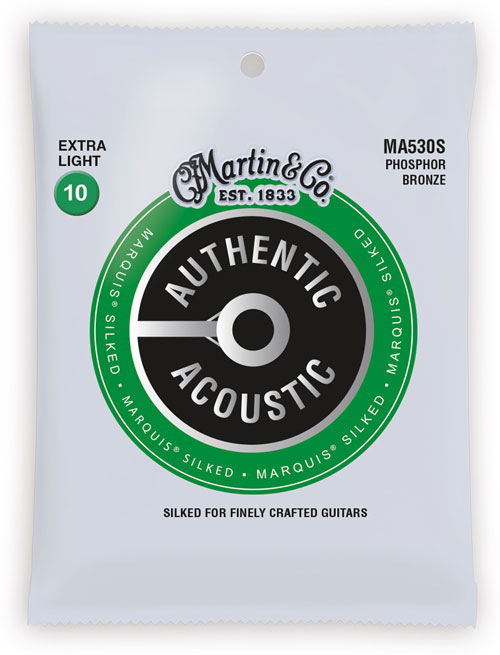 Martin MA530S Authentic Acoustic Marquis Silked Phosphor Bronze Guitar Strings Main image