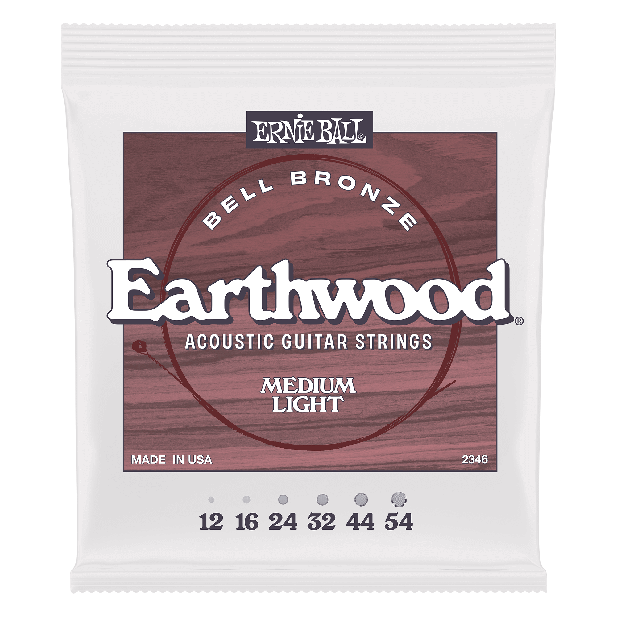 Ernie Ball Earthwood Bell Bronze Acoustic Guitar Strings - .012-.054 Medium Light