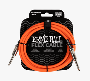 Ernie Ball Flex Instrument Cable, Straight/Straight, 10ft - Orange