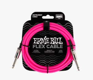 Ernie Ball Flex Instrument Cable, Straight/Straight, 10ft - Pink