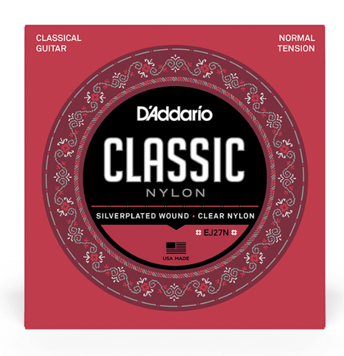 D'Addario EJ27N Classic Nylon Student Classical Guitar Strings, Normal Tension