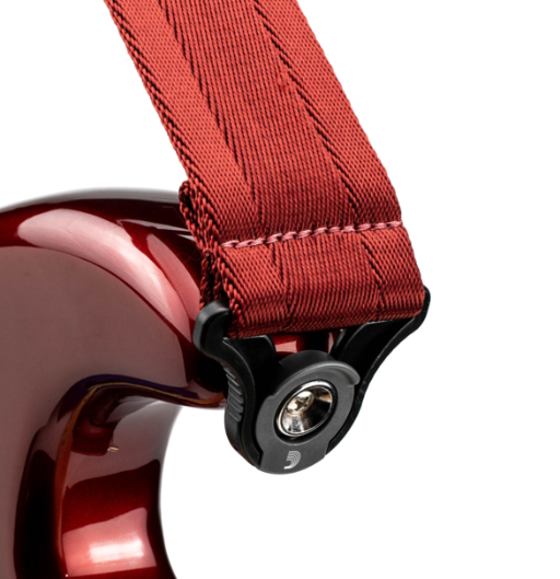 D'Addario 50BAL11 Auto Lock Guitar Strap - Blood Red