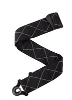 D'Addario 50BAL02 Padded Auto Lock Guitar Strap - Black Diamonds