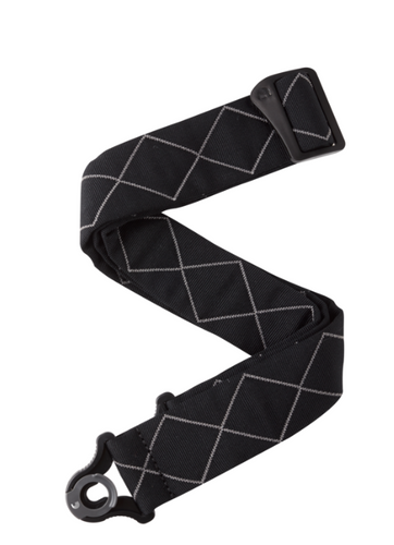 D'Addario 50BAL02 Padded Auto Lock Guitar Strap - Black Diamonds