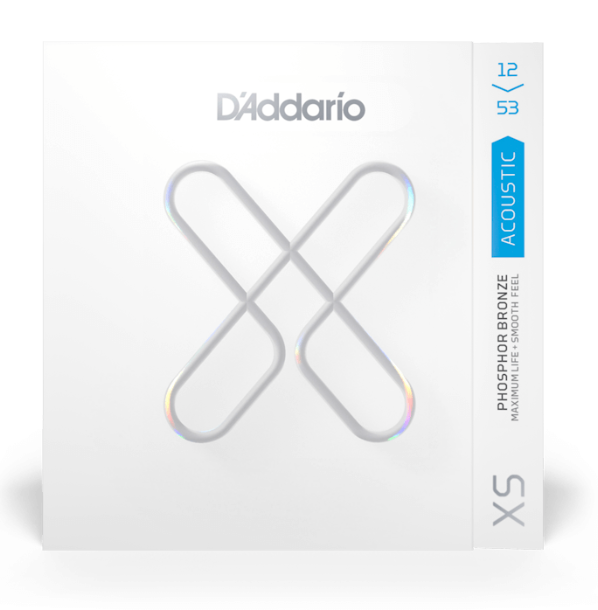 D'Addario XSAPB1253 XS Phosphor Bronze Coated Acoustic Guitar Strings- Light 12-53