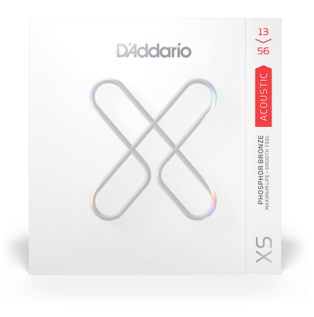D'Addario XSAPB1356 XS Phosphor Bronze Coated Acoustic Guitar Strings- Medium 13-56