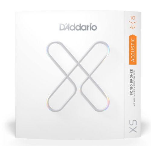 D'Addario XSABR1047 XS 80/20 Bronze Coated Acoustic Guitar Strings- Extra Light 10-47