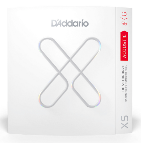 D'Addario XSABR1356 XS 80/20 Bronze Coated Acoustic Guitar Strings- Medium 13-56