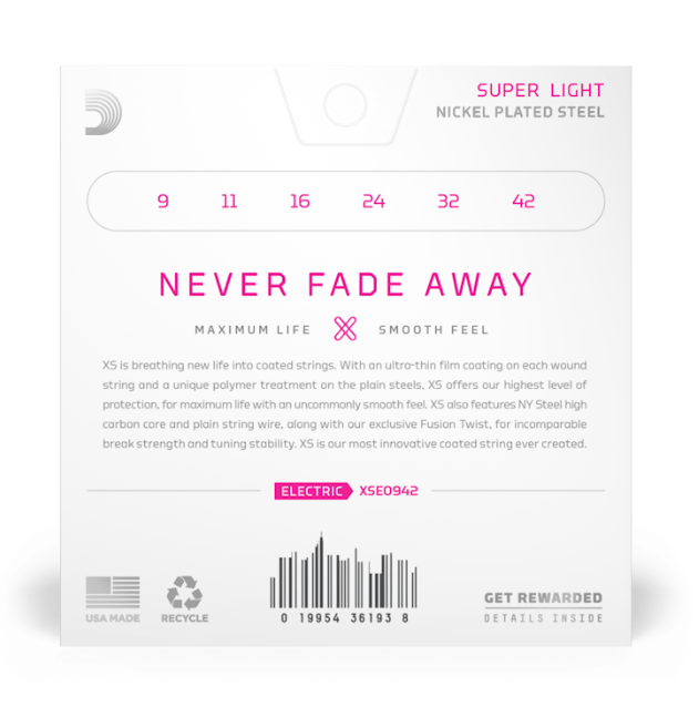 D'Addario XSE0942 XS Nickel Coated Electric Guitar Strings, Super Light 9-42 Secondary image