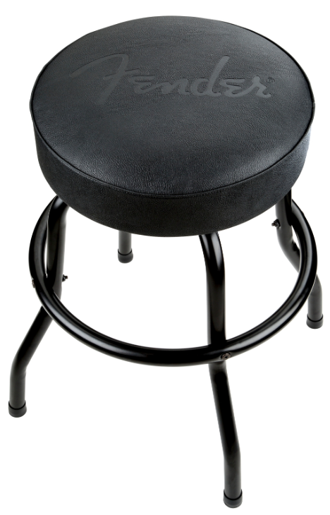 Fender Embossed Black Logo Barstool 24 Inch Swivel Bar Stool with Padded Seat Main image
