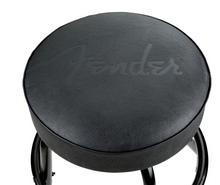 Load image into Gallery viewer, Fender Embossed Black Logo Barstool 24 Inch Swivel Bar Stool with Padded Seat