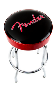 Fender Red Sparkle Logo Barstool 24 Inch Swivel Bar Stool with Padded Seat