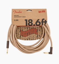 Load image into Gallery viewer, Fender Pure Hemp Festival Instrument Cable, Straight-Angle, 18.6&#39;, Natural