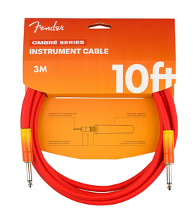 Fender Ombré Instrument Cable, Straight/Straight, 10' - Tequila Sunrise