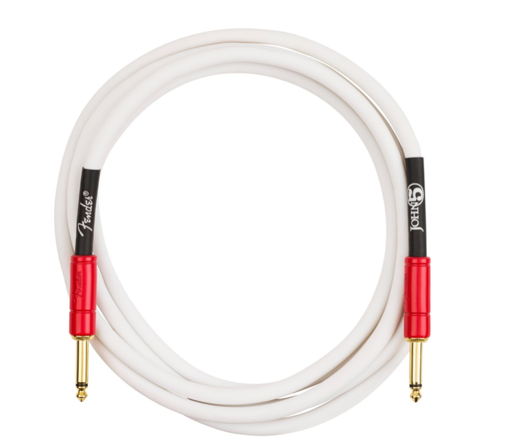 Fender John 5 Instrument Cable White and Red 10'