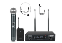 Load image into Gallery viewer, Phenyx Pro PTU-71-1H1B Dual UHF Wireless Microphone System with Auto Scan