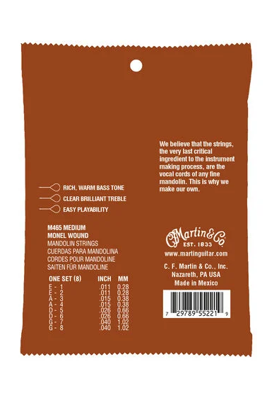 Martin M465 Monel Mandolin Strings Medium 11