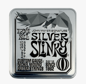 Ernie Ball John Mayer Silver Slinky Electric Guitar Strings 3-Pack Tin 10.5-47 Gauge