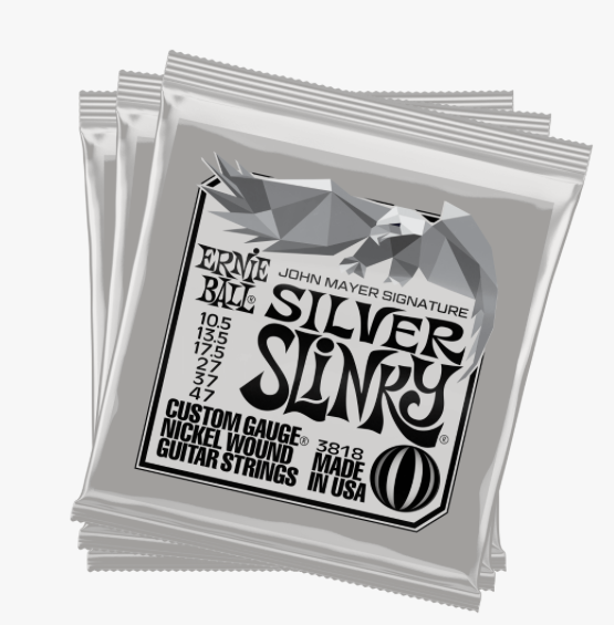 Ernie Ball John Mayer Silver Slinky Electric Guitar Strings 3-Pack Tin 10.5-47 Gauge Main image
