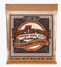 Load image into Gallery viewer, Ernie Ball Earthwood 12 String Light Phosphor Bronze Acoustic Guitar Strings 9 to 46 Gauge