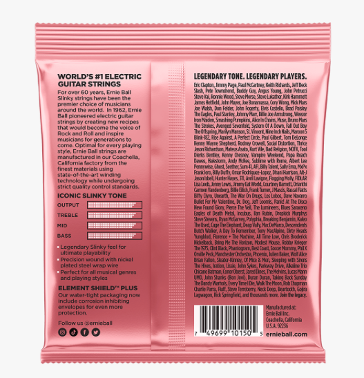 Ernie Ball Zippy Slinky Nickel Wound Electric Guitar Strings 7 to 36 Guage