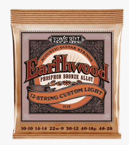 Ernie Ball Earthwood Phosphor Bronze Acoustic 12 String Custom Light Guitar Strings  10 to 48