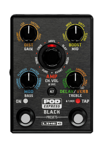 Line 6 POD Express Black Portable Guitar Amplifier Modeler / Cabinet Emulator / Effects Processor