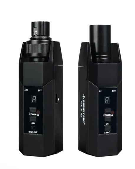 Phenyx Pro PTU-X Plug On XLR Wireless Transmitter Receiver System with 16 UHF Frequencies