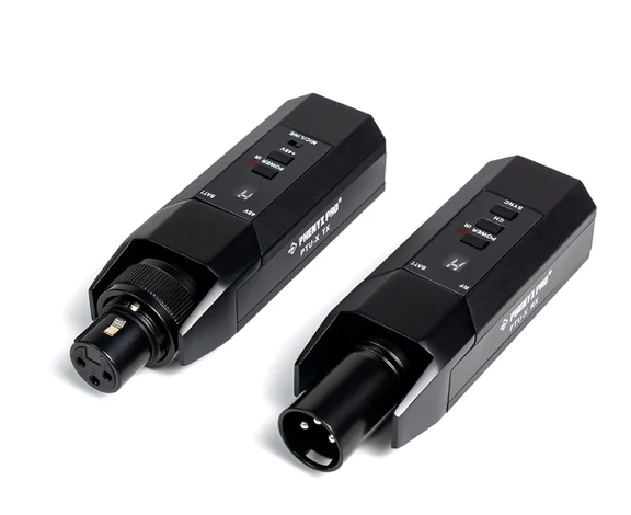 Phenyx Pro PTU-X Plug On XLR Wireless Transmitter Receiver System with 16 UHF Frequencies