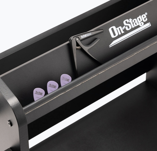 On-Stage GWS5000B Guitar and Bass Workstation with Instrument Hanger Cable Hanger Accessory Tray Amp Shelf