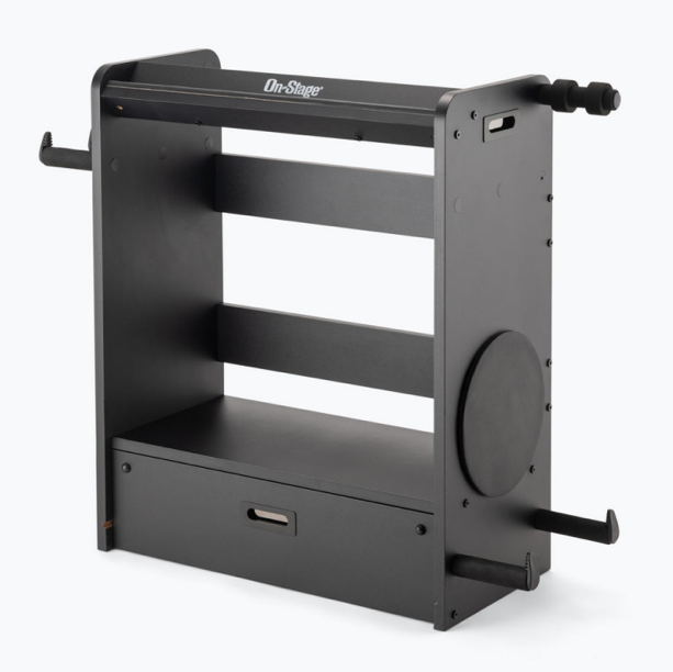 On-Stage GWS5000B Guitar and Bass Workstation with Instrument Hanger Cable Hanger Accessory Tray Amp Shelf