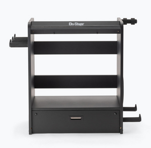 On-Stage GWS5000B Guitar and Bass Workstation with Instrument Hanger Cable Hanger Accessory Tray Amp Shelf