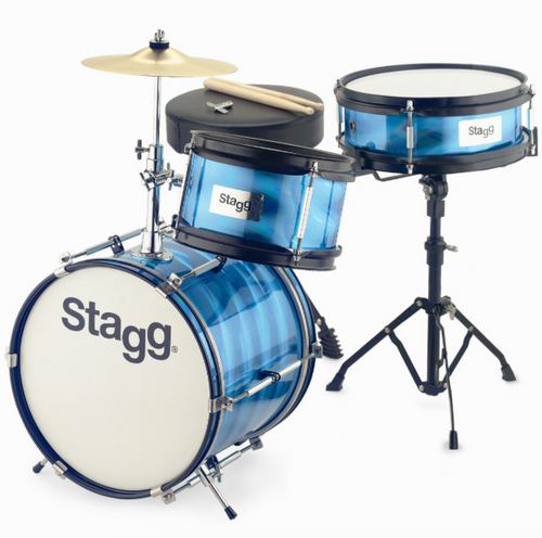 Stagg TIM JR 3/12B 3 Piece Junior Dum Kit with Hardware and Throne Blue