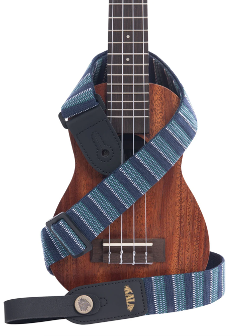 Kala STP-SBLUE Blue Stripe Handmade Ukulele Strap