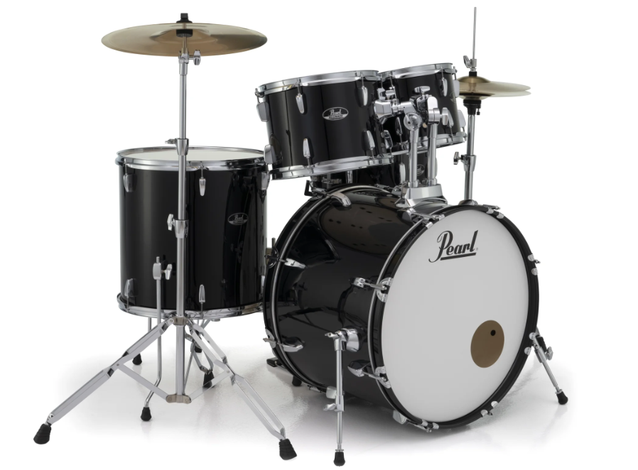 Pearl RS525SC/C Roadshow Drum Set 5 Piece Drum Kit with Cymbals Jet Black