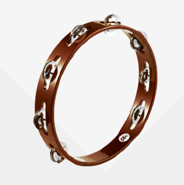 Meinl TA1AB Traditional Wood Series 10 Inch Wood Tambourine Single Row Nickel Plated Steel Jingles
