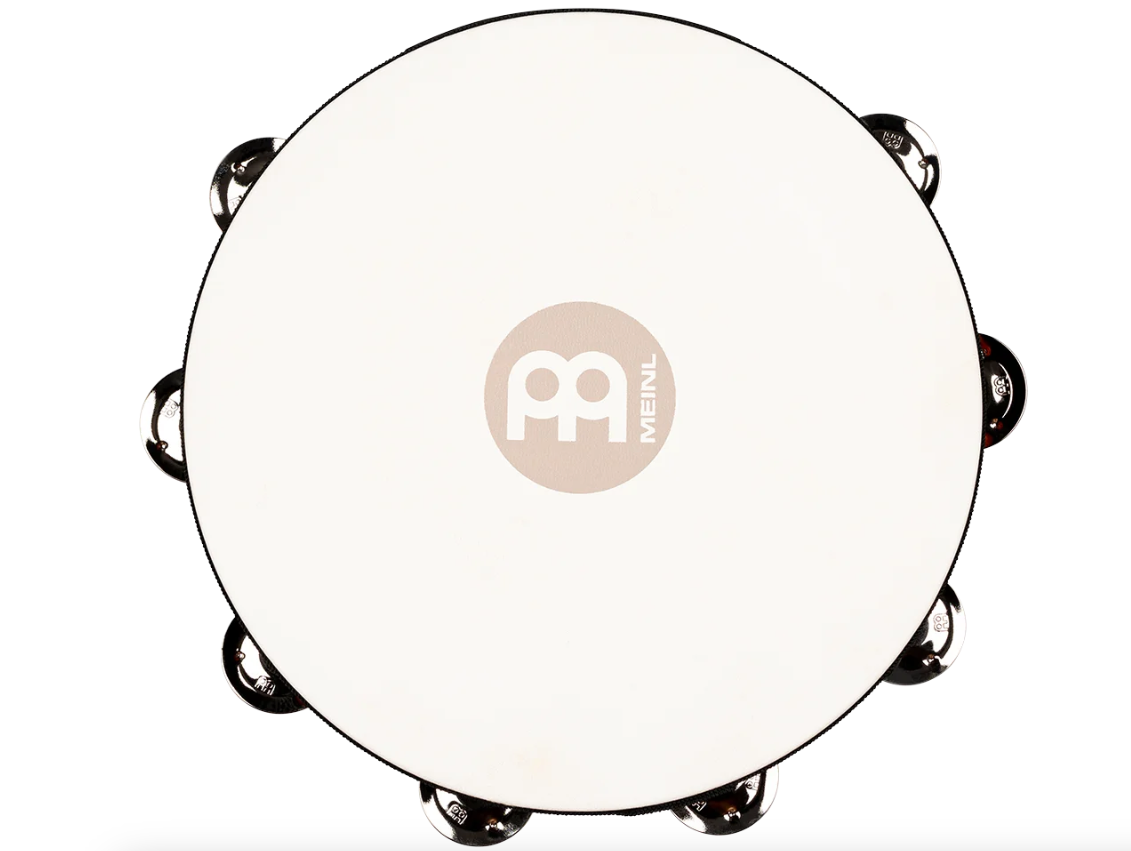 Meinl TAH2AB Traditional Wood Series 10 Inch Headed Wood Tambourine Dual Row Nickel Plated Steel Jingles Secondary image