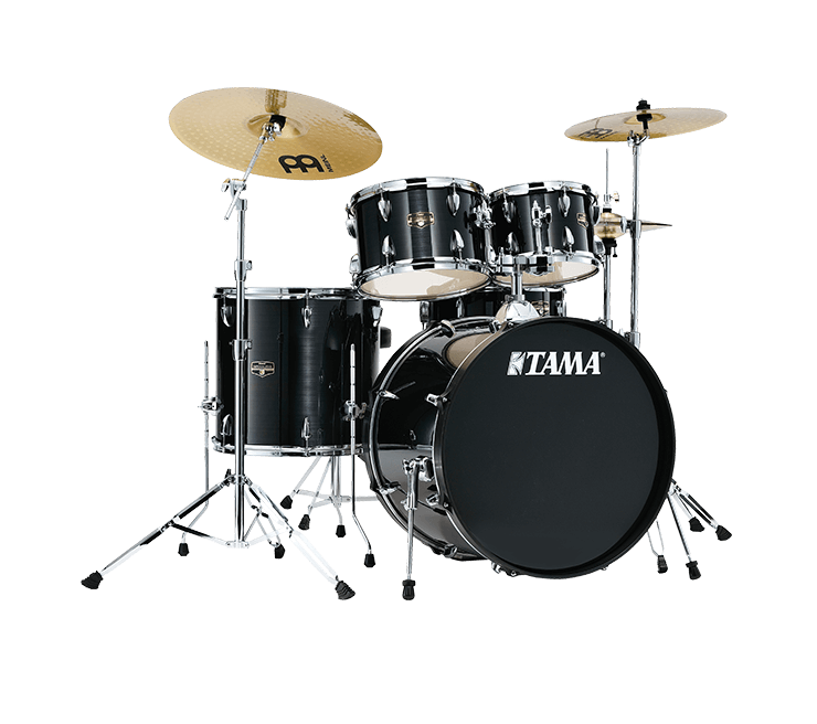 Tama Imperialstar IE58C 5 Piece Drum Set w Snare & Meinl Cymbals Hairline Black Main image