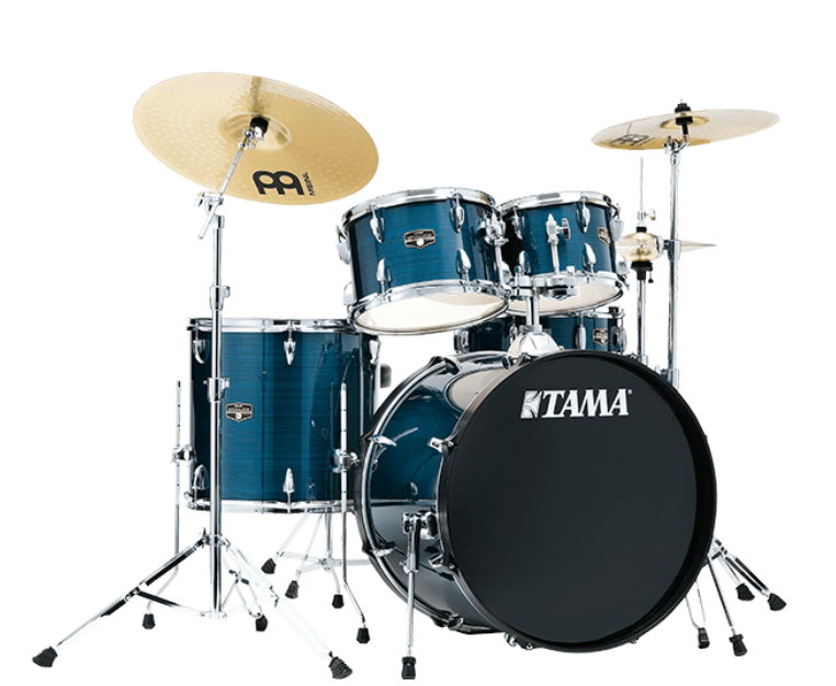 Tama Imperialstar IE58C 5 Piece Drum Set w Snare & Meinl Cymbals Hairline Blue