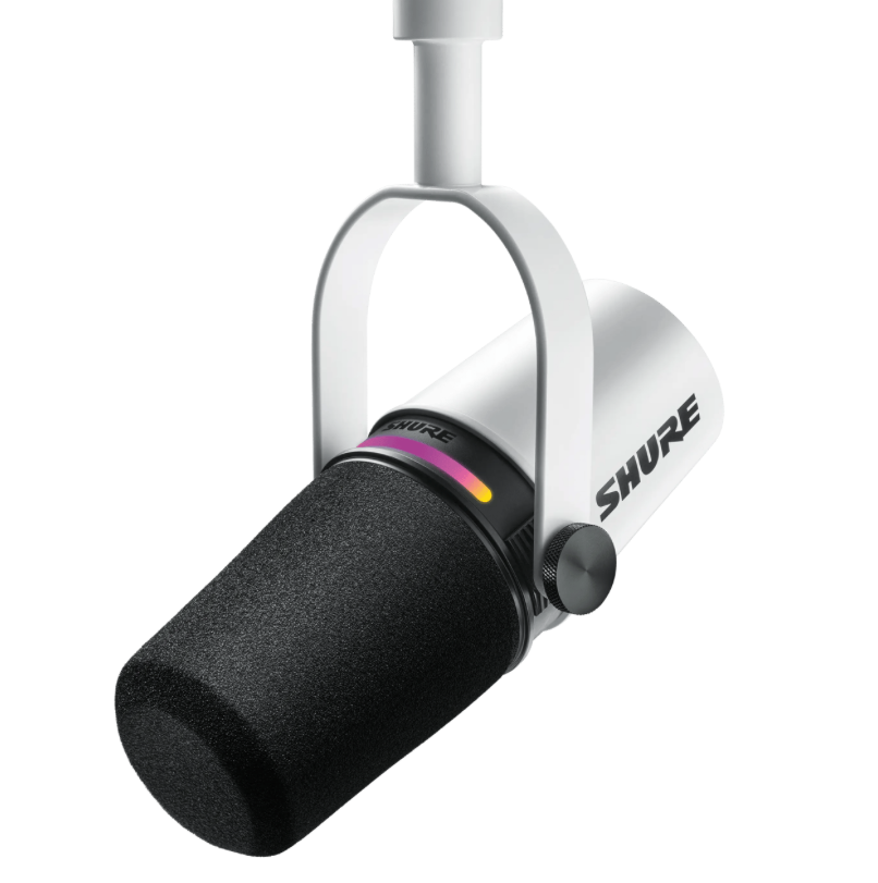 Shure MV7+ Hybrid Podcast Microphone Hybrid USB / XLR Dynamic Mic White