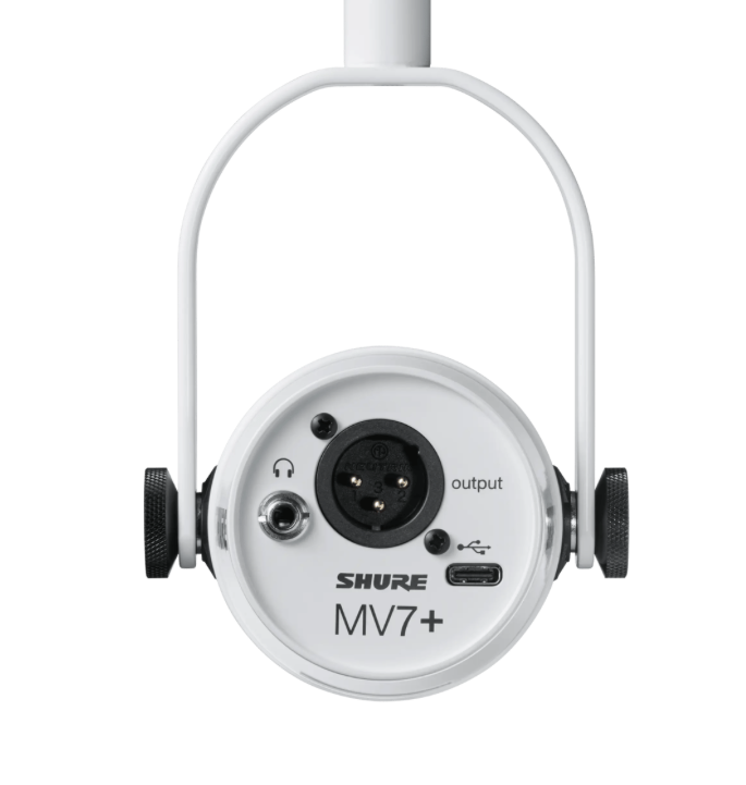 Shure MV7+ Hybrid Podcast Microphone Hybrid USB / XLR Dynamic Mic White