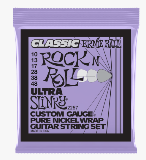 Ernie Ball EB2257 Classic Rock n Roll Ultra Slinky Nickel Wrap Electric Guitar Strings .010-.048