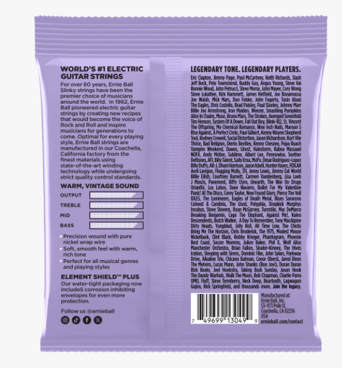 Ernie Ball EB2257 Classic Rock n Roll Ultra Slinky Nickel Wrap Electric Guitar Strings .010-.048